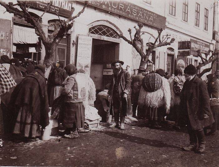 Zsidók a máramarosszigeti vásáron, 1900-as évek